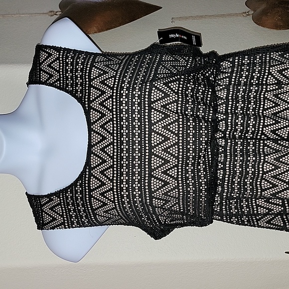 Style and Co. Black sleeveless Maxi overlay dress fully lined XL NWT - Picture 3 of 11